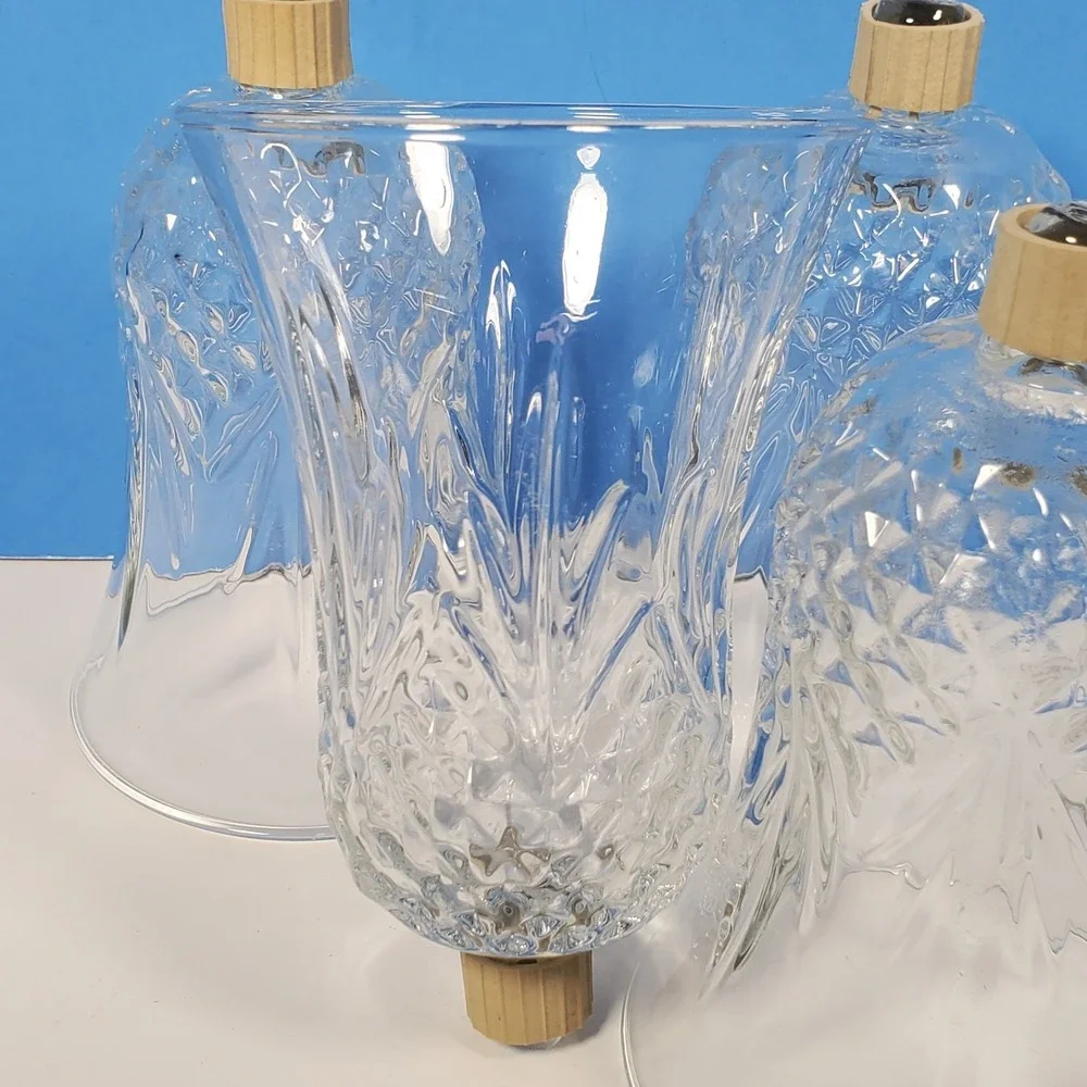 Vintage Glass Votive Cups Windsor Patt Peg Candle Home Interior N/Grippers QTY 4
